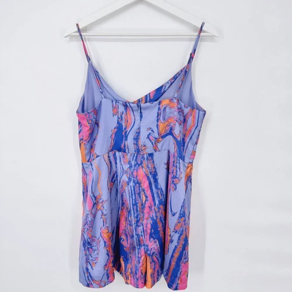 Louna Cowl Neck‎ Romper Marble Lg $220